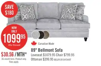 The Brick Bellmont Chenille Sofa - Platinum offer