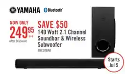 The Brick Yamaha SR-C30A Compact Soundbar and Wireless Subwoofer - SRC30A BLACK offer