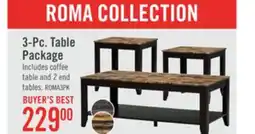 The Brick Roma 47.5 Rustic 3-Pack Coffee + 2 End Tables with Shelf - Cappucino Marble Look offer