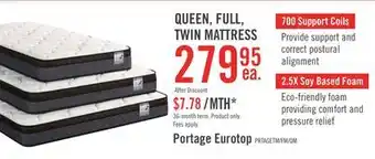 The Brick Springwall Portage Eurotop Twin Mattress offer