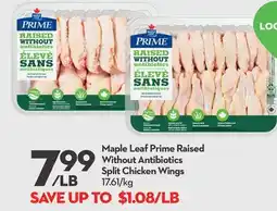 Longo's Maple Leaf Prime Raised Without Antibiotics Split Chicken Wings offer