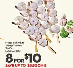Longo's Frozen Bulk White Shrimp Skewers offer