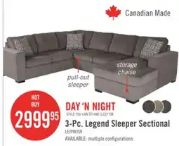 The Brick Legend 3-Piece Right-Facing Chenille Sleeper Sectional Sofa - Pewter offer