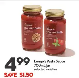 Longo's Longo's Pasta Sauce offer