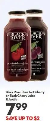 Longo's Black River Pure Tart Cherry or Black Cherry Juice offer