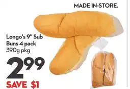 Longo's Longo's 9 Sub Buns 4 pack offer