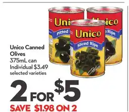 Longo's Unico Canned Olives offer