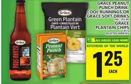 Food Basics GRACE PEANUT PUNCH DRINK, COOL RUNNINGS OR GRACE SOFT DRINKS or GRACE PLANTAIN CHIPS offer