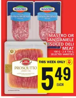 Food Basics MASTRO OR SAN DANIELE SLICED DELI MEAT offer