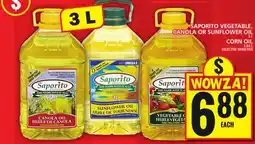 Food Basics SAPORITO VEGETABLE, CANOLA OR SUNFLOWER OIL OR CORN OIL offer