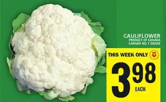 Food Basics CAULIFLOWER offer