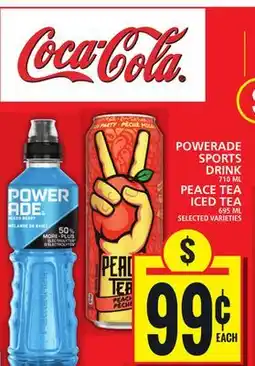 Food Basics POWERADE SPORTS DRINK OR PEACE TEA ICED TEA offer