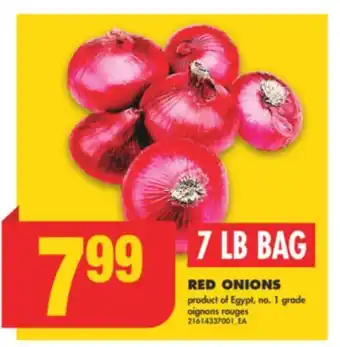 No Frills RED ONIONS, 7 LB BAG offer