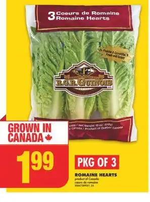 No Frills ROMAINE HEARTS, PKG OF 3 offer