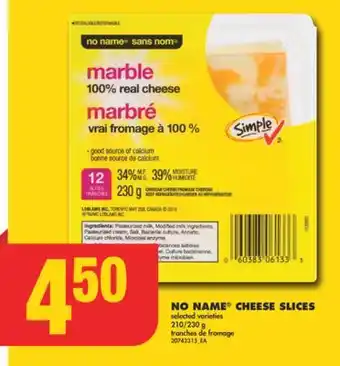No Frills NO NAME CHEESE SLICES, 210/230 g offer