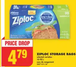 No Frills ZIPLOC STORAGE BAGS, 10-90' s offer