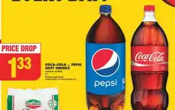 No Frills COCA-COLA or PEPSI SOFT DRINKS, 2 L offer