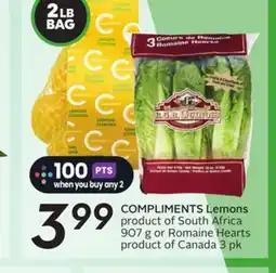 Sobeys COMPLIMENTS Lemons offer