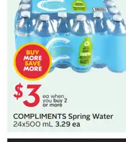 Sobeys COMPLIMENTS Spring Water offer