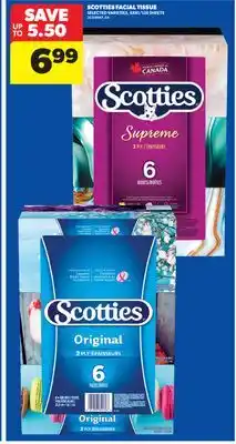 Real Canadian Superstore SCOTTIES FACIAL TISSUE, 6X81/126 SHEETS offer