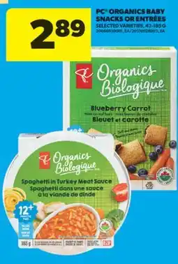 Real Canadian Superstore PC ORGANICS BABY SNACKS OR ENTRÉES, 42-185 G offer