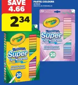 Real Canadian Superstore CRAYOLA SUPER TIPS MARKERS PASTEL COLOURS, 20 PACK offer
