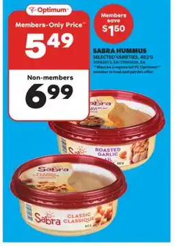 Real Canadian Superstore SABRA HUMMUS, 482 G offer