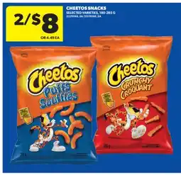 Real Canadian Superstore CHEETOS SNACKS, 180-285 G offer