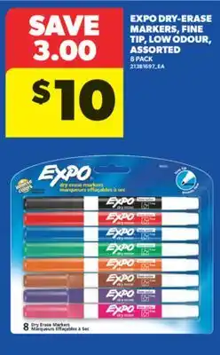 Real Canadian Superstore EXPO DRY-ERASE MARKERS, FINE TIP, LOW ODOUR ASSORTED 8 PACK offer