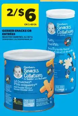 Real Canadian Superstore GERBER SNACKS OR ENTRÉES, 42-187 G offer