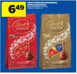 Real Canadian Superstore LINDT LINDOR OR GHIRARDELLI CHOCOLATE POUCH, 142-153 G offer
