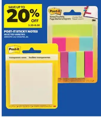 Real Canadian Superstore POST-IT STICKY NOTES offer