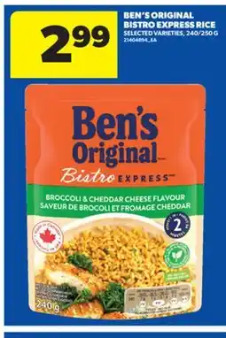 Real Canadian Superstore BEN'S ORIGINAL BISTRO EXPRESS RICE, 240/250 G offer