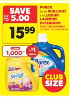 Real Canadian Superstore PUREX 6 L OR SUNLIGHT 5.6 L LIQUID LAUNDRY DETERGENT offer