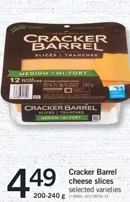 Fortinos CRACKER BARREL CHEESE SLICES, 200-240 g offer