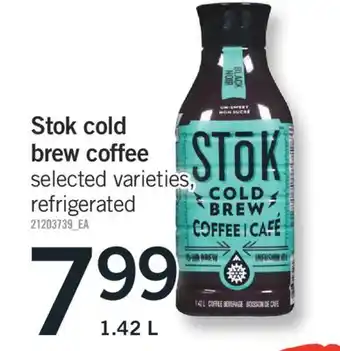 Fortinos STOK COLD BREW COFFEE, 1.42 L offer