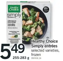 Fortinos HEALTHY CHOICE SIMPLY ENTREES, 255-283 g offer