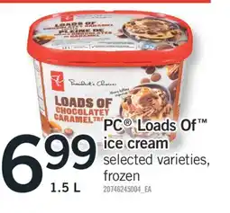 Fortinos PC LOADS OF ICE CREAM 1.5 L offer