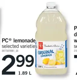 Fortinos PC LEMONADE, 1.89 L offer