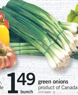Fortinos GREEN ONIONS offer