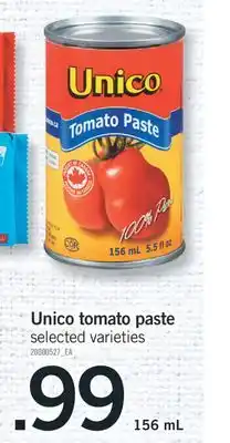 Fortinos UNICO TOMATO PASTE, 156 ML offer