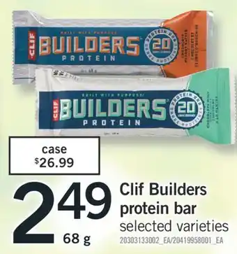 Fortinos CLIF BUILDERS PROTEIN BAR, 68 g offer