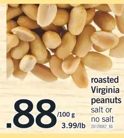 Fortinos ROASTED VIRGINIA PEANUTS 100 g offer
