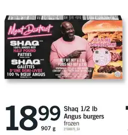 Fortinos SHAQ 1/2 LB ANGUS BURGERS, 907 G offer