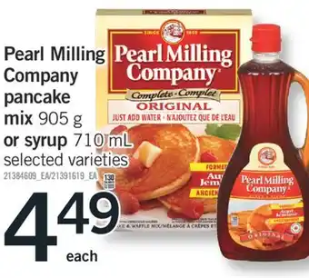 Fortinos PEARL MILLING COMPANY PANCAKE MIX 905 G OR SYRUP 710 ML offer