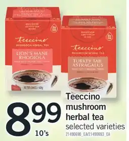 Fortinos TEECCINO MUSHROOM HERBAL TEA,10's offer
