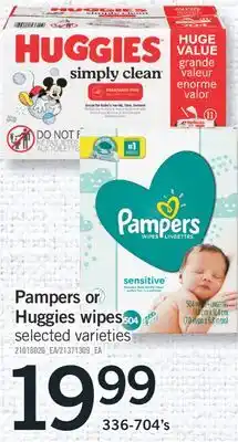 Fortinos PAMPERS OR HUGGIES WIPES, 336-704's offer