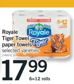 Fortinos ROYALE TIGER TOWEL PAPER TOWELS 6=12 rolls offer