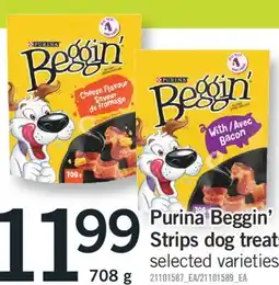 Fortinos PURINA BEGGIN' STRIPS DOG TREATS, 708 g offer
