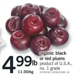 Fortinos ORGANIC BLACK OR RED PLUMS offer